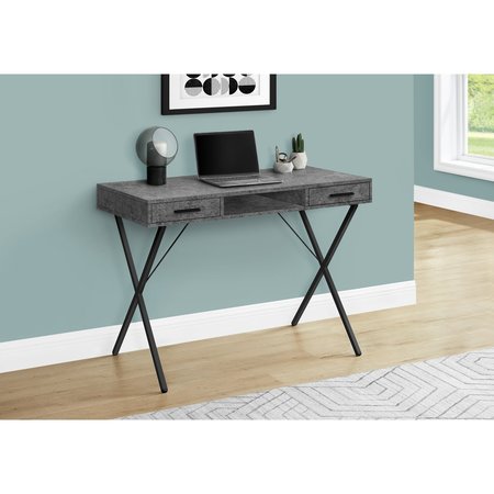 Monarch Specialties Computer Desk, Home Office, Laptop, Left, Right Set-up, Storage Drawers, 42"L, Work, Metal, Grey I 7795